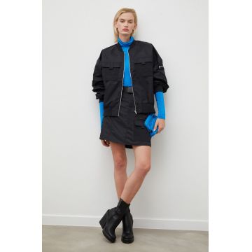 Gestuz geaca bomber femei, culoarea negru, de tranzitie