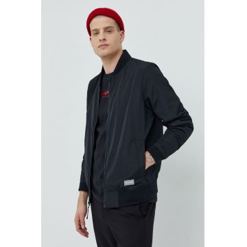 Hollister Co. geaca bomber barbati, culoarea negru, de tranzitie