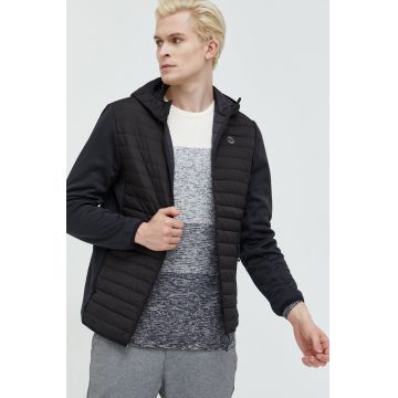 Jack & Jones geaca barbati, culoarea negru, de tranzitie