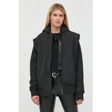 Karl Lagerfeld geaca Karl Lagerfeld X Cara Delevingne culoarea negru, de iarna