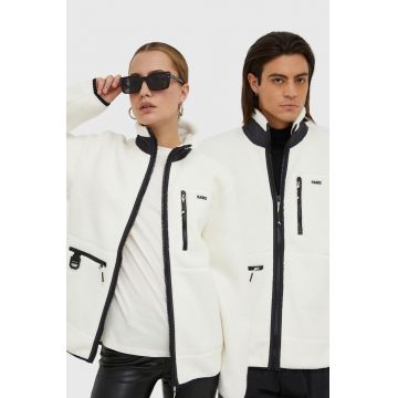 Rains geaca 18420 Heavy Fleece Jacket , culoarea alb, de tranzitie