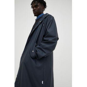 Rains geacă de ploaie 18140 Fishtail Parka culoarea albastru marin, de tranzitie 18140.47-47.Navy