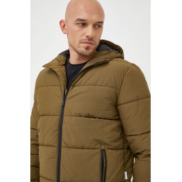 Selected Homme geaca barbati, culoarea verde, de iarna