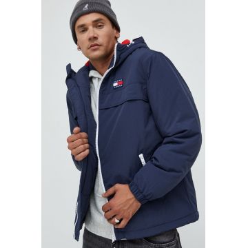 Tommy Jeans geaca barbati, culoarea albastru marin, de iarna