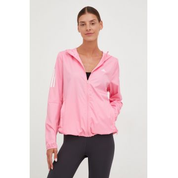 adidas Performance windbreaker Own The Run , culoarea roz, de tranzitie