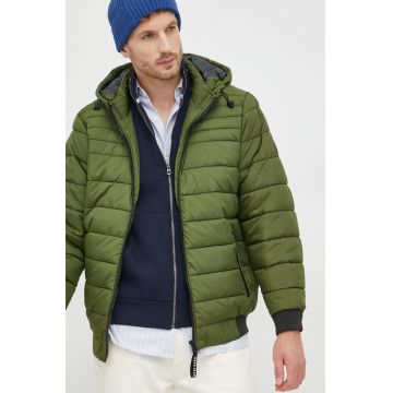 Pepe Jeans geaca barbati, culoarea verde, de iarna