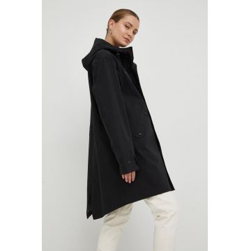 The Kooples geaca femei, culoarea negru, de tranzitie