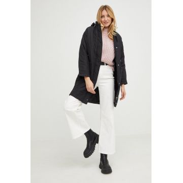 Answear Lab geaca femei, culoarea negru, de tranzitie, oversize