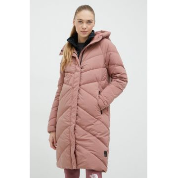 Jack Wolfskin geaca de puf femei, culoarea roz, de iarna