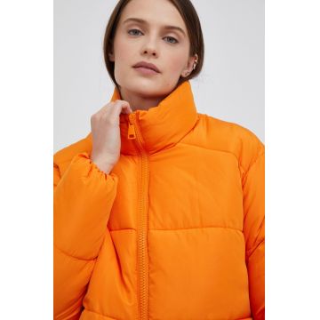 Vero Moda geaca femei, culoarea portocaliu, de iarna, oversize