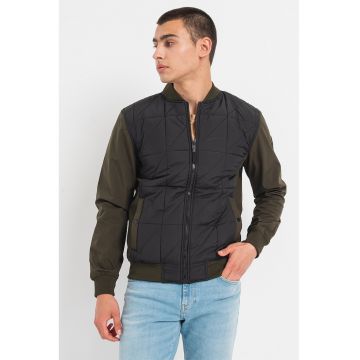 Jacheta bomber regular fit cu aspect matlasat