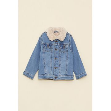 Geaca de denim cu captuseala de blana sherpa