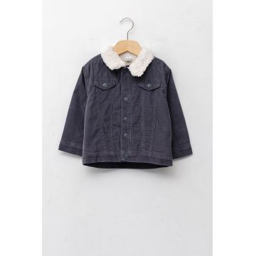 Jacheta de denim cu captuseala din material teddy