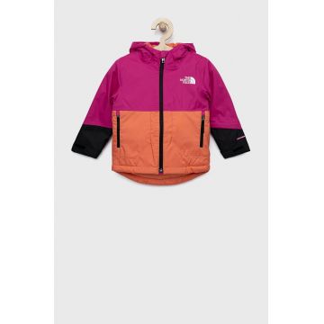 The North Face geaca copii culoarea roz