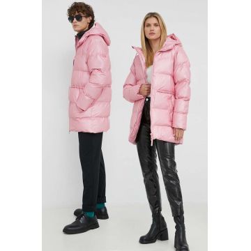 Rains geaca 15370 Puffer W Jacket culoarea roz, de iarna