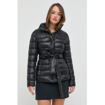 Trussardi geaca femei, culoarea negru, de tranzitie