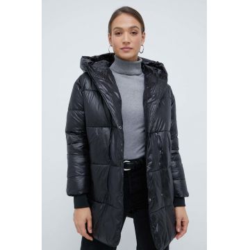 Pepe Jeans geaca Apple femei, culoarea negru, de iarna, oversize