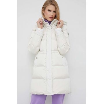 Woolrich geaca de puf femei, culoarea bej, de iarna