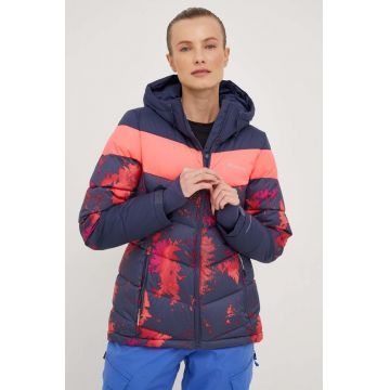 Columbia geaca Abbott Peak femei, culoarea albastru marin, gore-tex