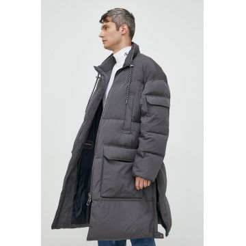 Emporio Armani geaca de puf barbati, culoarea gri, de iarna