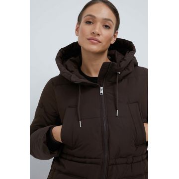 Vero Moda geaca femei, culoarea maro, de iarna