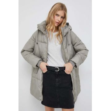 Vero Moda geaca femei, culoarea verde, de iarna