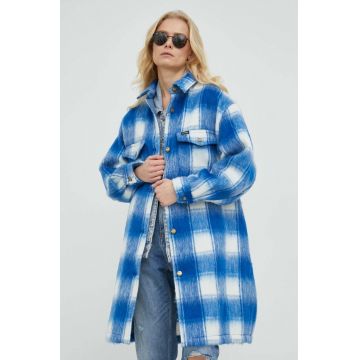 Wrangler geaca din amestec de lana de tranzitie, oversize