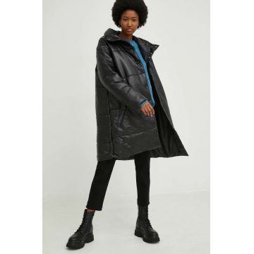 Answear Lab geaca femei, culoarea negru, de iarna, oversize