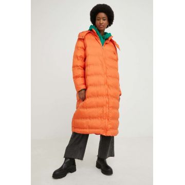 Answear Lab geaca femei, culoarea portocaliu, de iarna, oversize