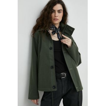 G-Star Raw geaca femei, culoarea verde, de tranzitie