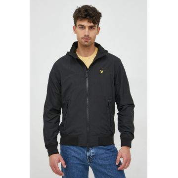 Lyle & Scott geaca barbati, culoarea negru, de tranzitie