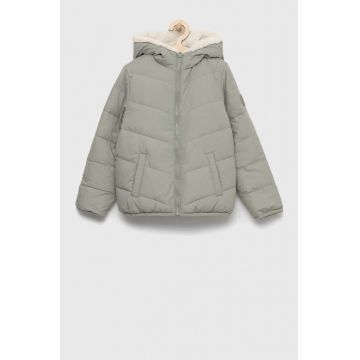 Abercrombie & Fitch geaca reversibila pentru copii culoarea verde