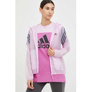 adidas Performance windbreaker Run Icons culoarea roz, de tranzitie