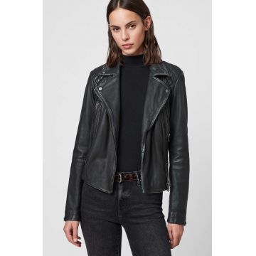 AllSaints geaca ramones de piele femei, culoarea negru, de tranzitie