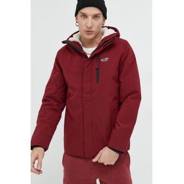 Hollister Co. geaca barbati, culoarea bordo, de tranzitie