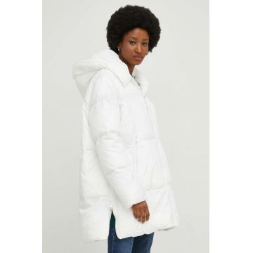 Answear Lab geaca femei, culoarea alb, de iarna, oversize