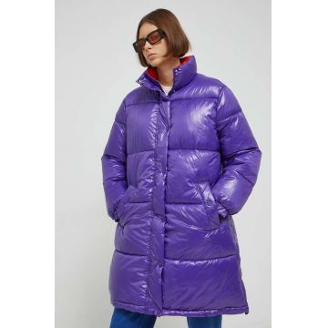 Only geaca femei, culoarea violet, de iarna, oversize