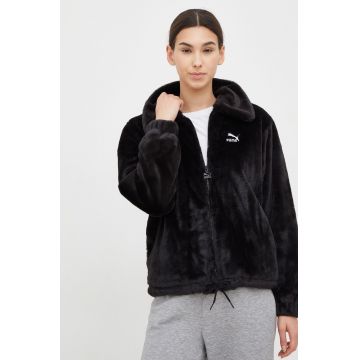 Puma geaca femei, culoarea negru, de tranzitie, oversize