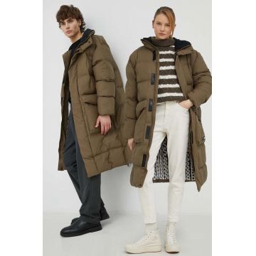 Rains geaca 15020 block puffer coat , culoarea maro, de iarna