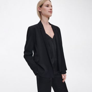 Reserved - Blazer cambrat cu adaos de lână - Negru