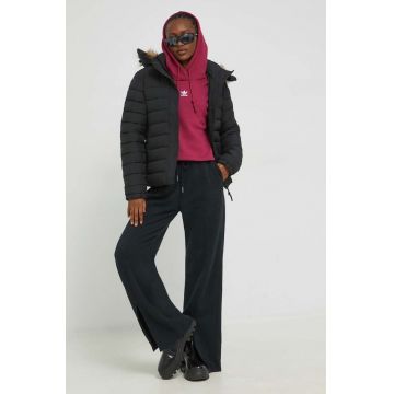 Superdry geaca femei, culoarea negru, de iarna