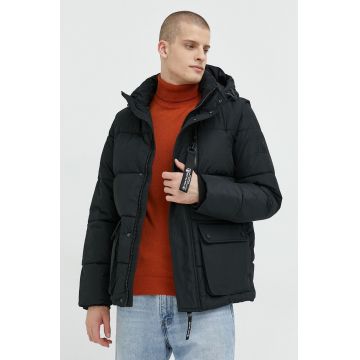 Tom Tailor geaca barbati, culoarea negru, de iarna