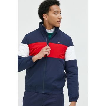 Tommy Jeans geaca barbati, culoarea albastru marin, de tranzitie