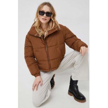 Vero Moda geaca femei, culoarea maro, de tranzitie