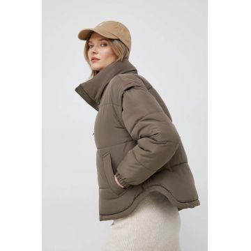 Vero Moda geaca femei, culoarea maro, de tranzitie