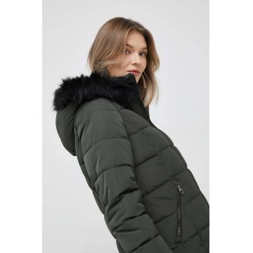 Vero Moda geaca femei, culoarea verde, de tranzitie