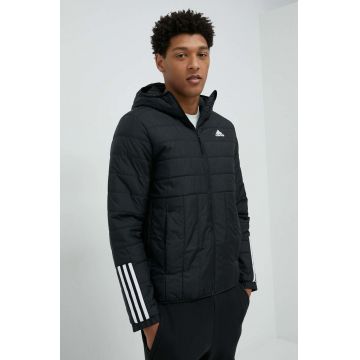 adidas geaca barbati, culoarea negru, de tranzitie
