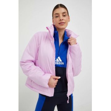 adidas geaca femei, culoarea roz, de iarna