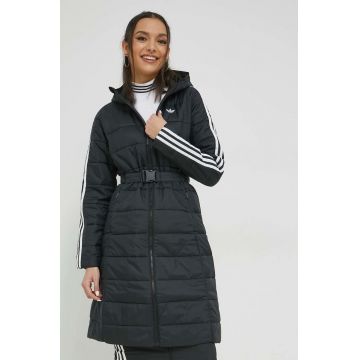 Adidas Originals geaca femei, culoarea negru, de tranzitie