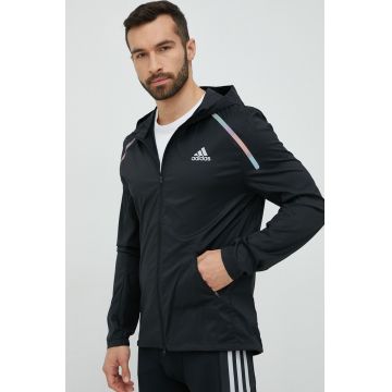 adidas Performance geaca barbati, culoarea negru, de tranzitie